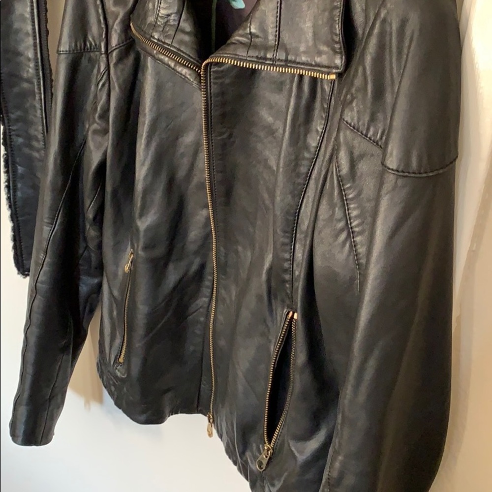 Ted Baker Leather Jacket With Removable Lambskin - image 6